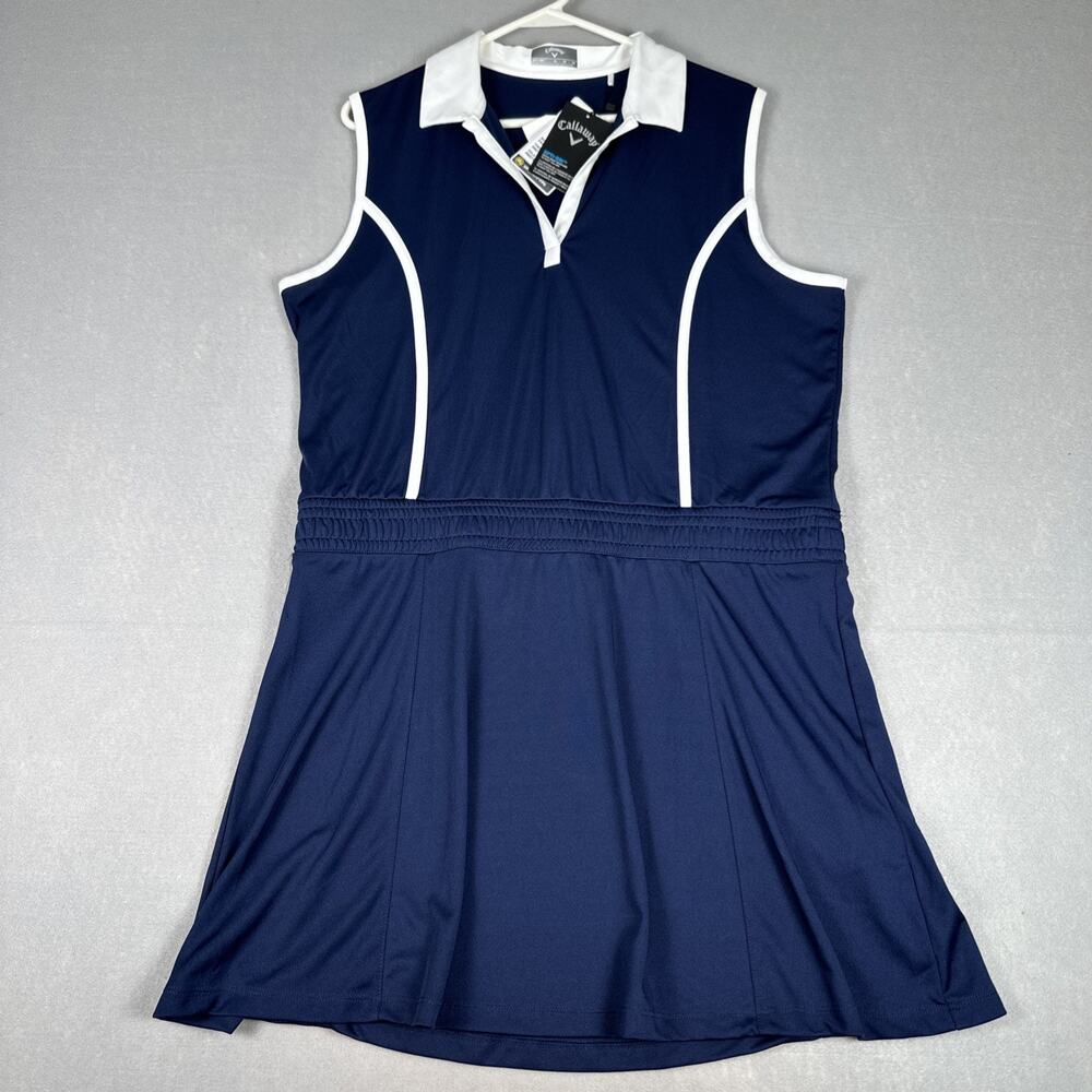 NWT Callaway Opti-Dri Sleeveless Dress Women’s Size XL Navy Blue